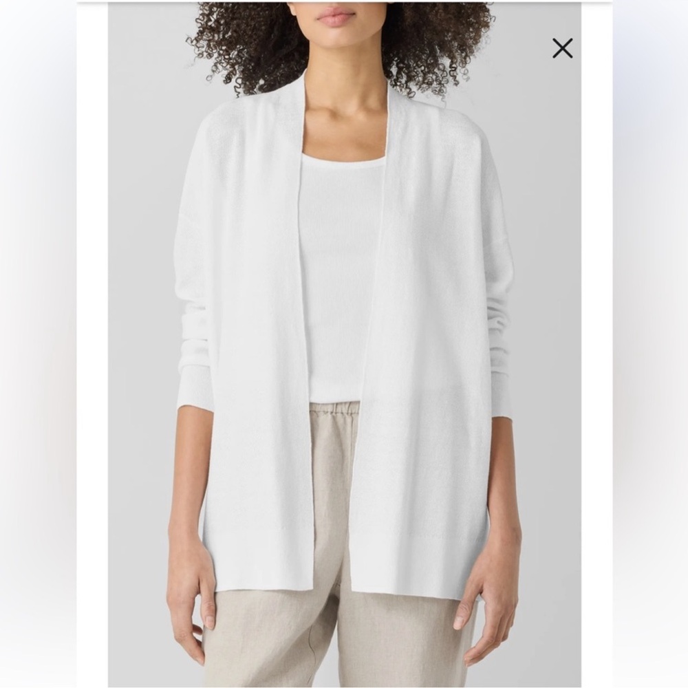 NWT Eileen Fisher Organic Linen Blend
Open Front Cardigan Size Large